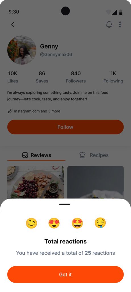 Follower Profile screen 1